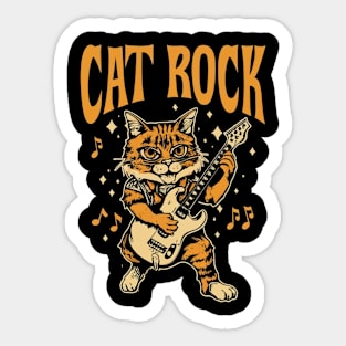 Cat rock Music Sticker